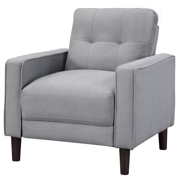 Nmkwnr Modern Armchair with Wood Frame, Fabric Upholstered Accent Chair for Living Room, Bedroom, Office, Gray