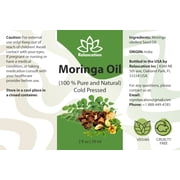 Moringa Seed Oil (Ben Oil / Moringa Oleifera) – Pure Cold-Pressed Natural Oil for Skin & Hair by Relaxcation | 0.5 fl oz