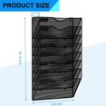 thumbnail image 3 of 3 Pockets Mesh Hanging Wall File Holder Organizer Wall Mounted Paper Magazine Rack, Black Item Shape: 5 Tier Black, 3 of 7