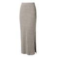 thumbnail image 4 of Wxolcjlv Women's Ribbed Knit Midi Skirt High Waist Side Slit Bodycon Midi Skirts, 4 of 4