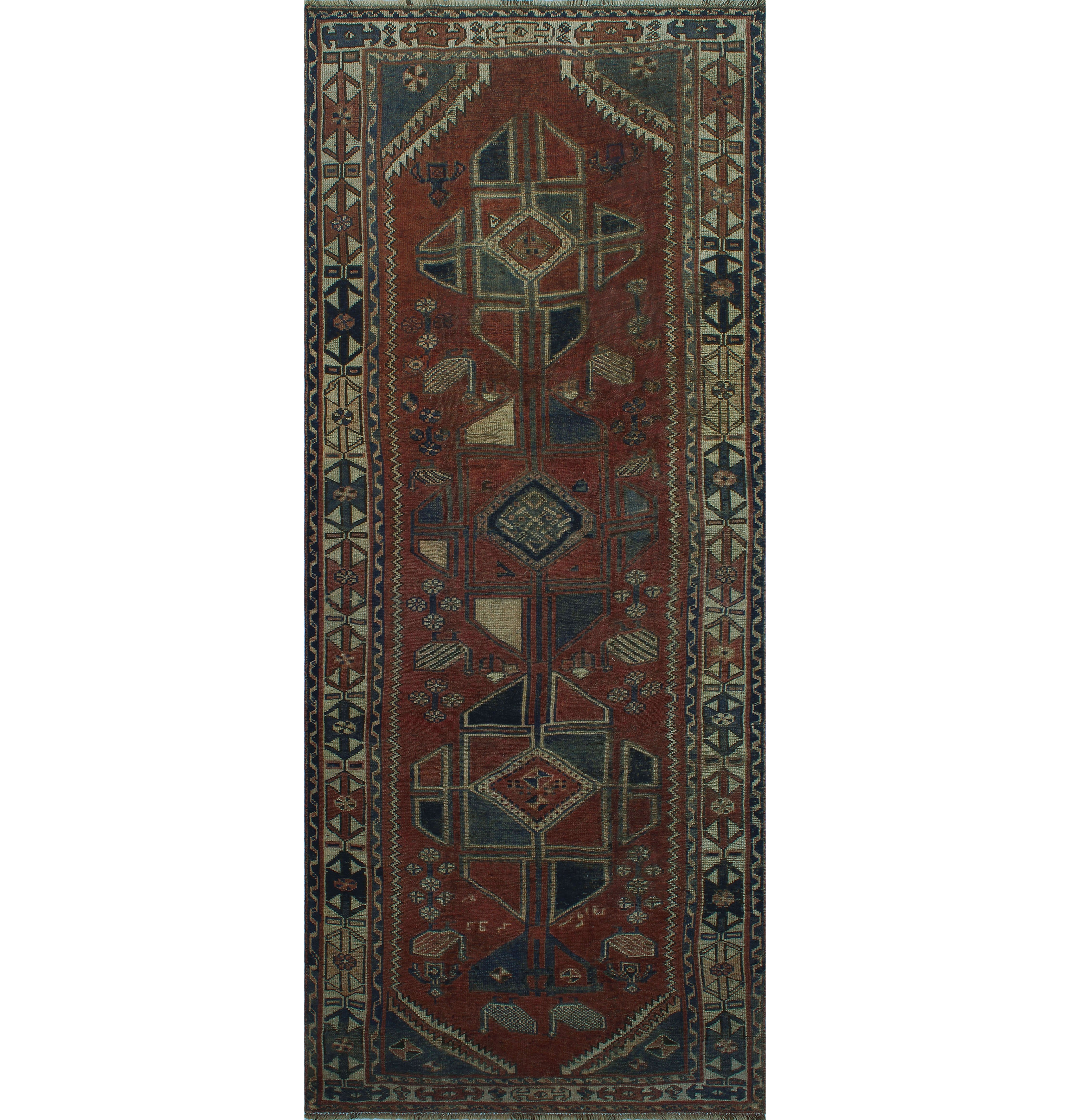 Vintage Garold Rust/Ivory Runner, 5'0" x 12'2"