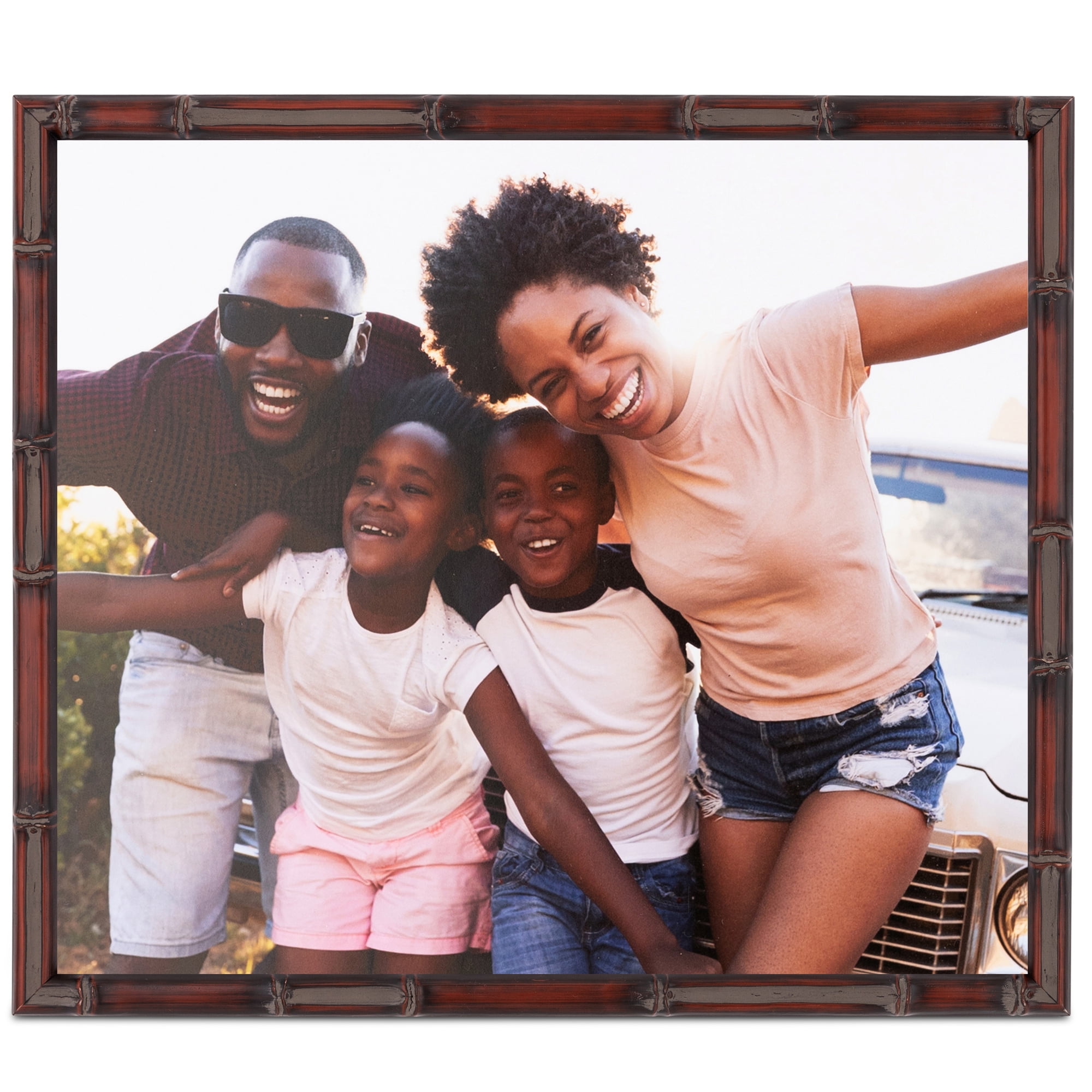 ArtToFrames 18x24 Inch Walnut Bamboo Picture Frame, This Brown Wood Poster Frame is Great for Your Art or Photos, Comes with 060 Plexi Glass (4874)
