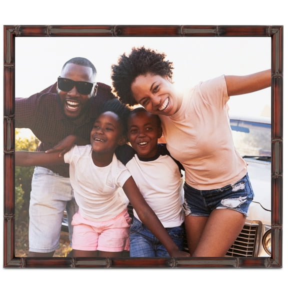 ArtToFrames 9x9" Walnut Bamboo Picture Frame, Brown Wood Poster Frame, with Regular Glass and Foam Backing 3/16 inch (FBPL-4874)
