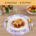 thumbnail image 4 of Purple Flowers Round 13 Inch Placemats Set of 6, Watercolor Summer Botanical Floral HeatResistant Non Slip Place Mats for Dining Table, Wipeable Braided Kitchen Table Mats for Housewarming, 4 of 9