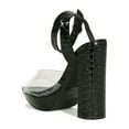 thumbnail image 3 of Women Clear Open Pointy Toe Embossed Chunky Platform Heel Sandal 18713, 3 of 7