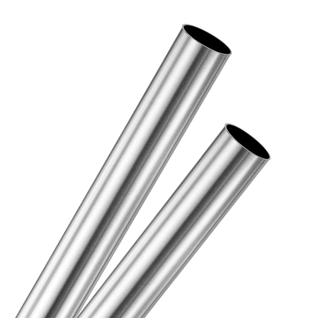 Uxcell Paquete de 2 Tubos de Acero Inoxidable 304 de 300 mm, 15 mm de Diámetro Exterior y 0.5 mm de Grosor de Pared, Tubos de Acero Inoxidable Sin Costura para Construcción/Mecanizado/DIY