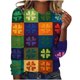 thumbnail image 2 of Xuyuer St. Patrick's Day Sweatshirt for Women Lucky Shamrock Long Sleeve Shirt Ireland Clover Print Pullover Tops, 2 of 4