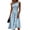 Multicolor, variant on Ruched Waist Sleeveless Midi Dress for Women - Elegant Round Neck A-Line Sundress with Fresh Botanical Floral Print, Flowy Summer Beach Party Vacation Gown Navy L