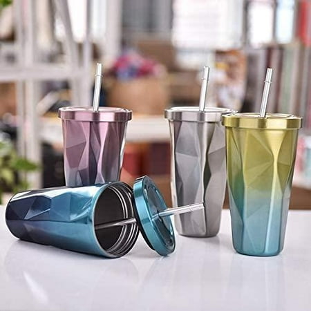 

Ciaoed Stainless Steel Drinking Cup With Straw Capacity 500ml Purple 1 Purple 1pcs