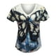 thumbnail image 4 of Camiseta de manga corta suelta con cuello en V y estampado informal a la moda para mujer Pompotops hkajfhjk462208, 4 of 5