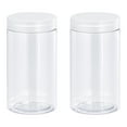 thumbnail image 1 of Uxcell 14oz/ 400ml Round Plastic Jars with Transparent Screw Top Lid for Storage 2Pack, 1 of 5