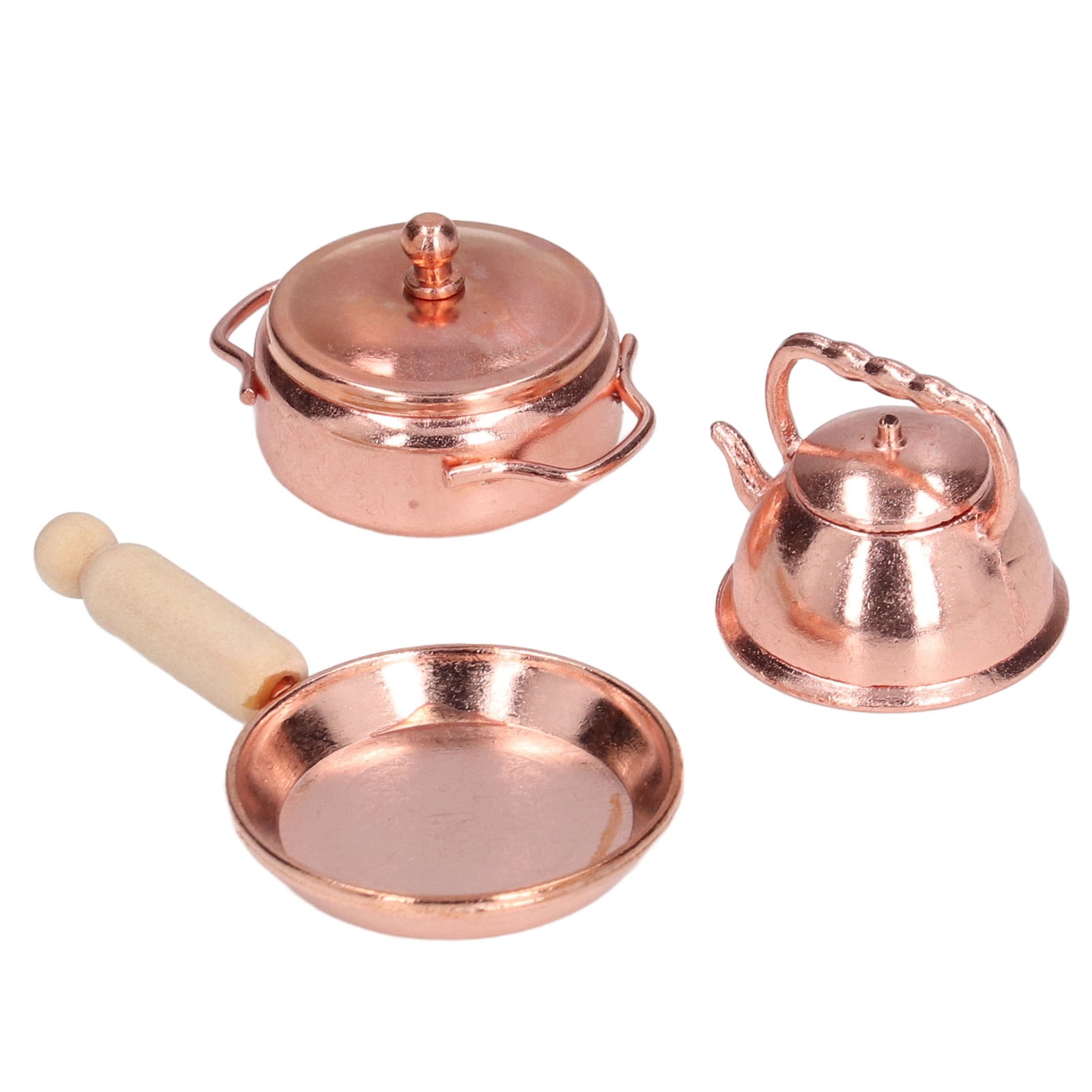 Ensemble de Casseroles pour Maison de Poupée, Petit Accessoire de Maison de Poupée 3 Pcs Simulation pour Décoration de Maison de Poupée