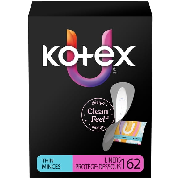 Kotex Daily Wrapped Liners, Light Absorbency, Thin, 162 Count