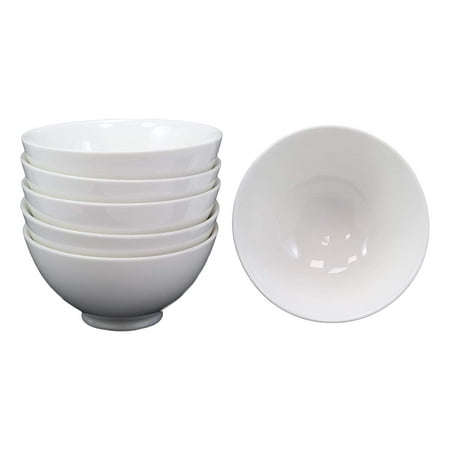 Ice Blue Porcelain - Ebros Gift Restaurant Supply Contemporary White Double Walled Porcelain Rice Bowls 8oz 4.5
