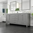 thumbnail image 2 of Eviva Aberdeen 78" Transitional Gray Bathroom Vanity with White Carrara Quartz Countertop, 2 of 7