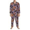 thumbnail image 3 of Daiia Vintage Halloween Black Cat for Men's Long-Sleeved Pajama Set – Soft & Comfortable Sleepwear Button-Up Pajamas Cozy Lounge Wear-X-Large, 3 of 7