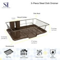 thumbnail image 4 of Sweet Home Collection 3-Piece Kitchen Sink Dish Drainer Set- Bronze, 4 of 5