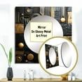 thumbnail image 3 of Designart "Mysterious Understanding In Cyan And Gilt III" Modern Geometric Gold Large Square Mirror - Square Bedroom Mirror Printed Wall Decor - Modern Square Printed Wall Mirror Art, 3 of 5