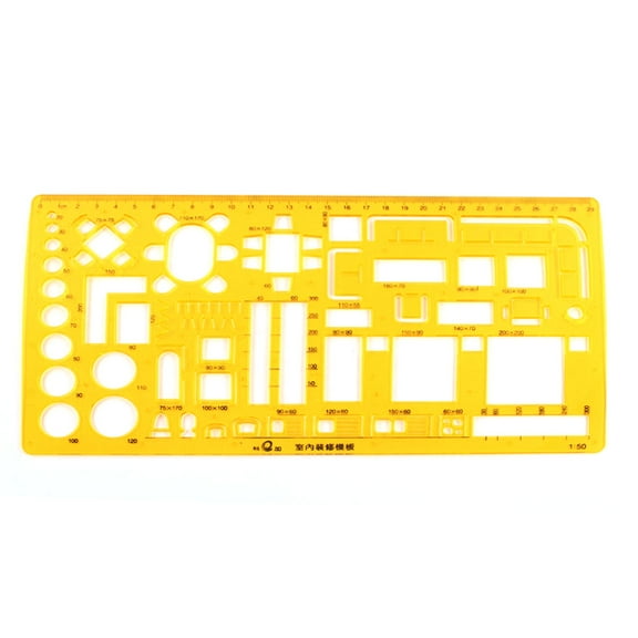 Architect Interior Design 29cm Measure Geometric Drafting Drawing Template Ruler