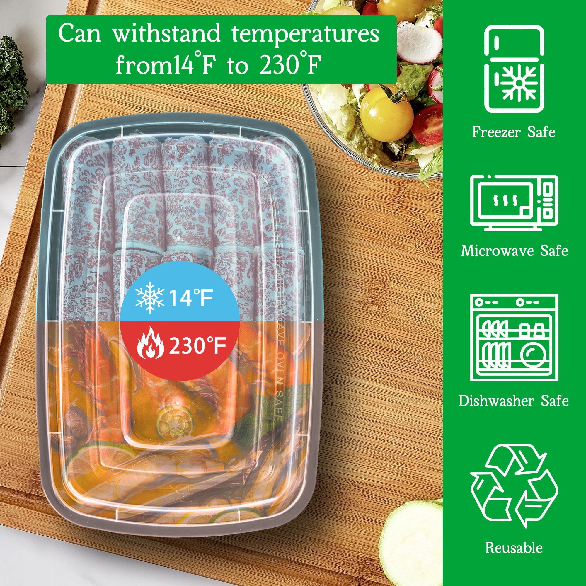 Soulgenix 50 Pack Meal Prep Containers, Food Storage Containers with Lids, BPA-Free, Reusable & Microwave Safe, Stackable Plastic Lunch Boxes for Portion Control, Meal Prepping