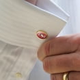 thumbnail image 2 of Tea Crisis Management Since 1652 Funny Humor Retro Round Cufflink Set Gold Color, 2 of 6