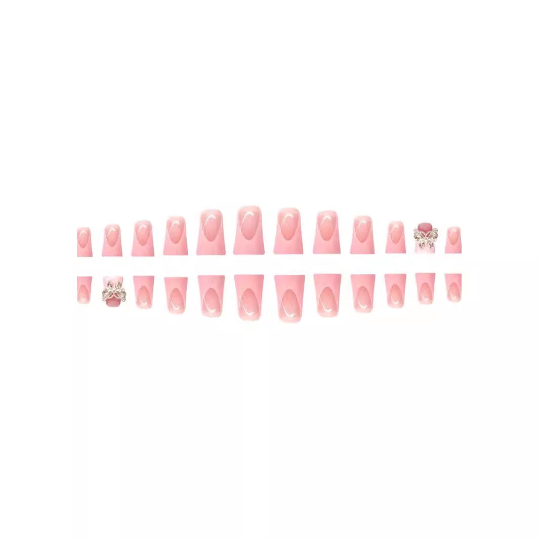 Cross-border hot sale, European and American temperament flash butterfly hand and foot two-piece set, wearing armor removable fake nail finished product wholesale