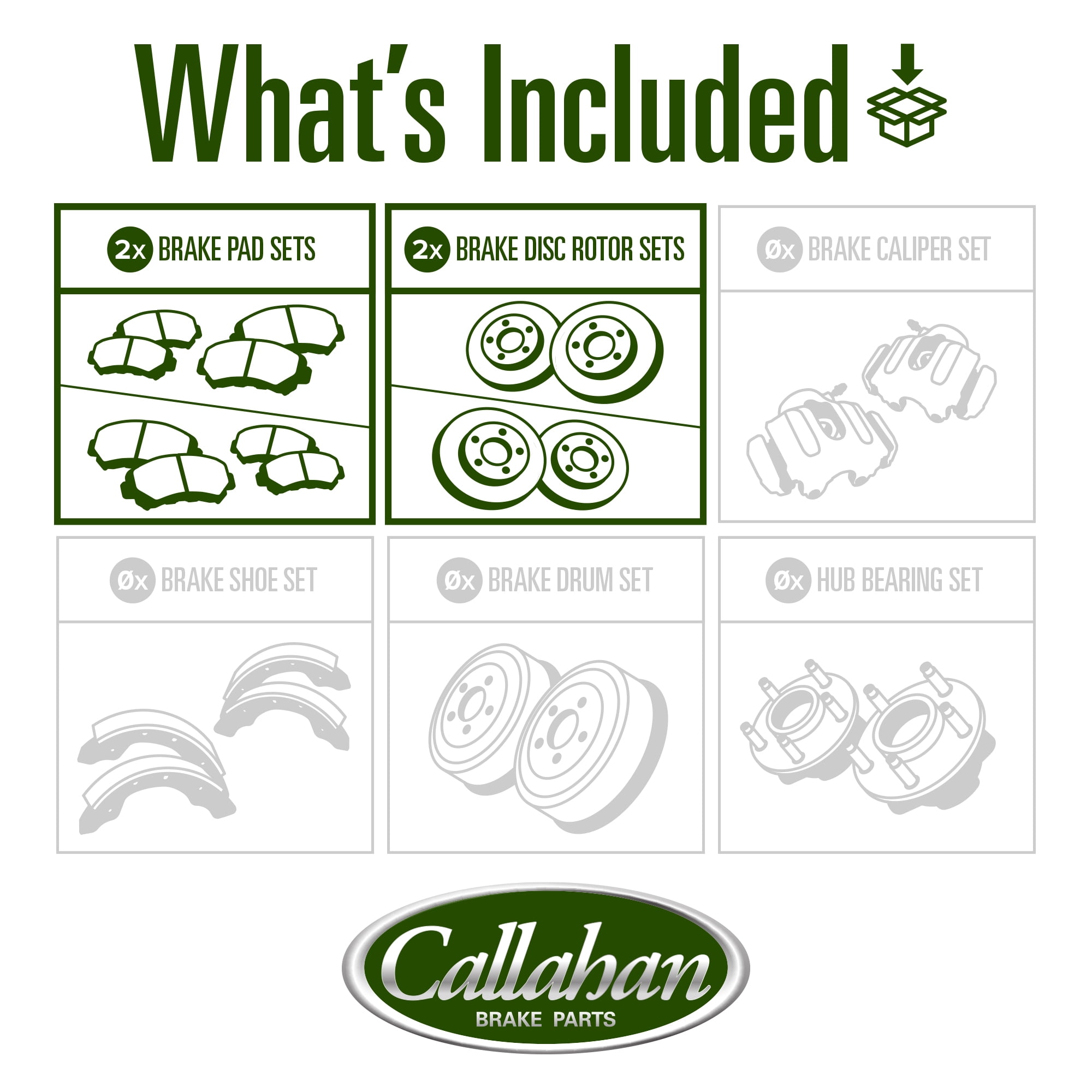 Callahan Brake Parts Brake Kit for Jeep Cherokee 2016-2023 Front and Rear Drilled and Slotted Brake Rotors with Ceramic Brake Pads EBYK044974