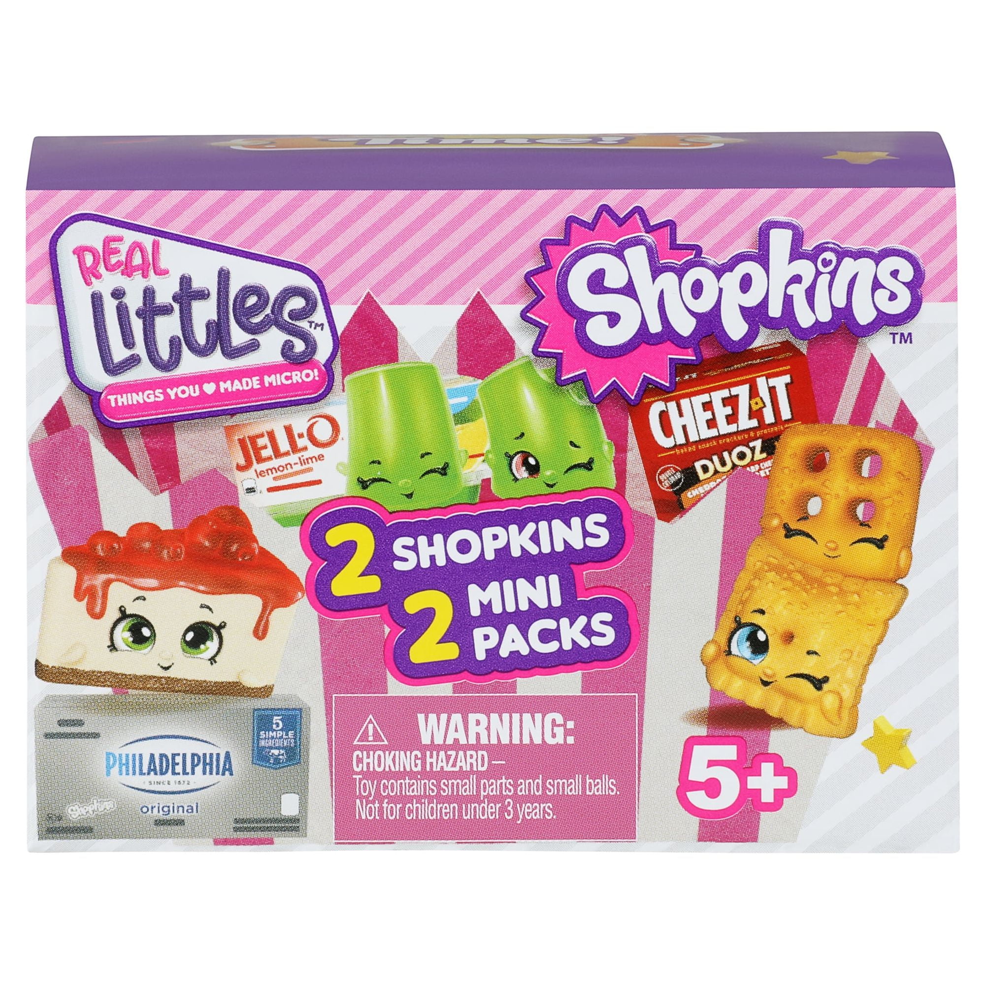 Shopkins Mini Pack Real Littles Snack Ball Micro Mart Mystery Mini Toys 2  Pack Bundle with 2 My Outlet Mall Stickers