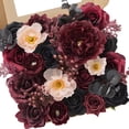 thumbnail image 1 of Flores artificiales Serwalin, rosas negras, borgoña, seda, 10 unidades, 1 of 8