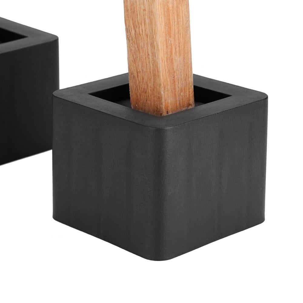 Lv. life 4Pcs/Set Furniture Leg Risers PP Plastic Non-Slip Riser for Table Desk Bed Sofa Black ...