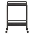 thumbnail image 4 of Henn&Hart 23" Black Grain Metal Bar Cart, 4 of 9