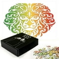 thumbnail image 3 of Ambesonne Rasta Jigsaw Puzzle, Colorful Lion Portrait, Heirloom-Quality Fun Activity for Family Durable Cardboard, 1000 pcs, Fern Green Orange, 3 of 6