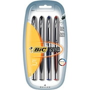 BIC Triumph 537R Needle Point Roller Pen, 0.5mm, Assorted, 4-Pack