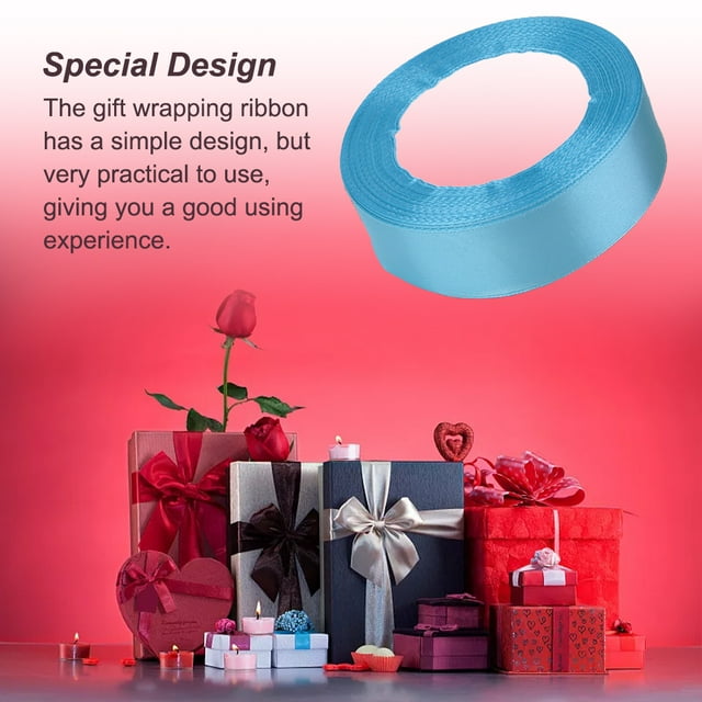 Gift Wrap Ribbon Wedding Decorations Clothes Making Supply DIY Craft Accessories Light-weight Polyester Ribbons for Ornaments Lake Blue 62