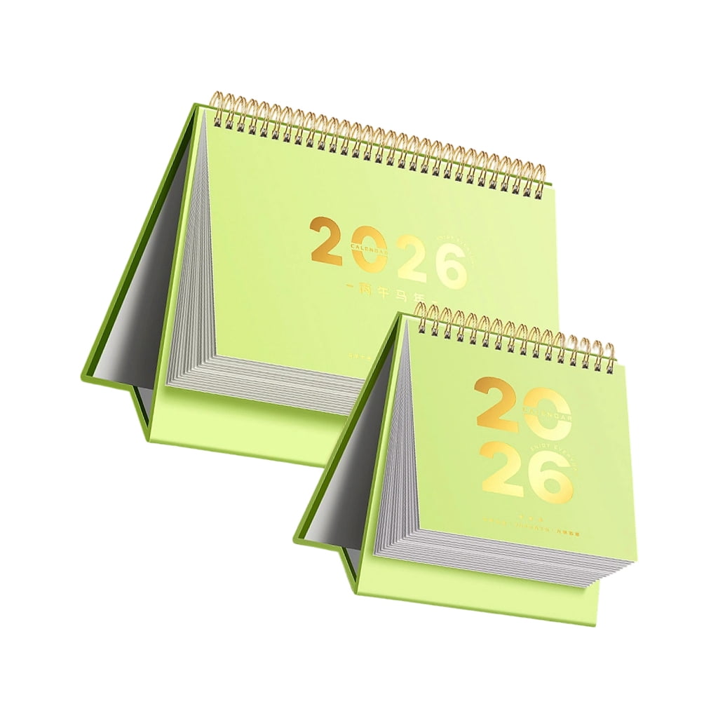 2026 Mini Wire Binding Calendar Standing Flip Small Desktop Calendar Memo Decors
