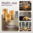 thumbnail image 6 of Lavish Home Set of 3 Birch Bark Flameless LED Pillar Candles with Remote Control and Timer, 6 of 9