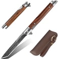thumbnail image 1 of Cuchillos de supervivencia al aire libre, cuchillo plegable de caza/bolsillo con mango de madera y hoja de acero inoxidable, perfecto para acampar y hacer senderismo, 1 of 5