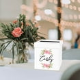 thumbnail image 2 of Koyal Wholesale Sturdy White Wedding Day Card Box Pink Watercolor Floral Wreath Wedding Gift Boxes for Cards, 2 of 5