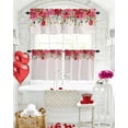 thumbnail image 6 of Valentine's Day Kitchen Curtains Valances and Tiers Set of 3, 24 Inch Length Tier Curtains and Valance Rod Pocket Valance Curtains Set for Kitchen Bathroom Small Windows, 6 of 8