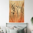 thumbnail image 3 of Africa Tapestry, Tiger in the Bushes Camouflage Carnivore Predator Feline African Safari Animal Art, Wall Hanging for Bedroom Living Room Dorm Decor, 60W X 80L Inches, Peach Orange, by Ambesonne, 3 of 5