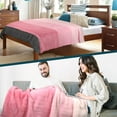 thumbnail image 5 of PAVILIA Fluffy Sherpa Throw Blanket Ombre | Gradient Plush, Soft, Fuzzy, Decorative Accent Throw Blanket for Couch Sofa Bed | Cozy Warm Decorative Furry Faux Fur Blanket, 50x60 Inches Pink, 5 of 7