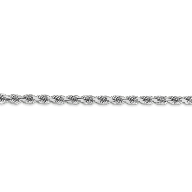 14k White Gold 4mm Diamond Cut Rope Chain 22 Inches - VG391K
