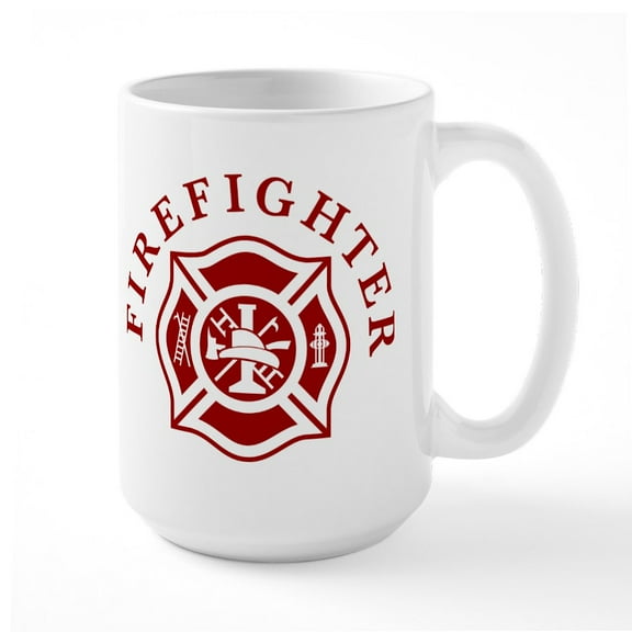 CafePress - Firefighter - 15 oz Ceramic Large White Novelty Mug