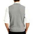 thumbnail image 4 of Resicozy Men's Sleeveless Sweater Vest V-Neck Casual Knit Button Down Solid Color Cardigan Vest Gray XL, 4 of 7