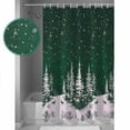 thumbnail image 4 of Christmas Snowflake Shower Curtain, 48" x 72", Elk Pine Trees Winter Deep Green Waterproof Bathroom Curtain Washable Shower Curtain Set with 12 Hooks, 4 of 6