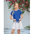thumbnail image 6 of Arshiner Girls T Shirts Casual Short Sleeve Tie Knot Front Toddler T Shirts, 6 of 6