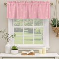 thumbnail image 2 of Christmas Pink Curtain Valances for Windows, Kitchen Valance Window Treatments Panel 2 Pack, Winter Snowflakes Xmas Retro Rod Pocket Short Curtains for Bathroom Bedroom 42 x 12 Inch, 2 of 8