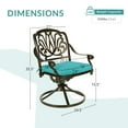 thumbnail image 4 of MEETWARM 2 Piece Patio Dinning Swivel Chairs Rocker, Outdoor All-Weather Cast Aluminum Chairs, Patio Bistro Dining Chair Set with Cushions for Garden Deck Backyard, Ocean Blue, 4 of 7