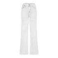 thumbnail image 4 of HAPIMO Wide Leg Jeans Denim Pants for Women Retro Solid Color Mid Rise Zipper Trousers Leisure Relaxed Workout Trendy Clothes White L, 4 of 6
