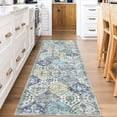 thumbnail image 2 of Hasoo 2' x 6' Runner Rug, Traditional Medallion Rug, Machine Washable Carpet, Orange, 2 of 5